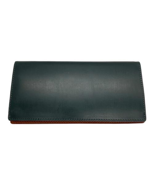 土屋鞄（ツチヤカバン）土屋鞄 (ツチヤカバン) コートバン長財布 グリーン×ブラウンの古着・服飾アイテム
