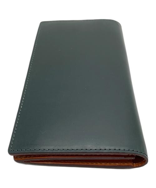 土屋鞄（ツチヤカバン）土屋鞄 (ツチヤカバン) コートバン長財布 グリーン×ブラウンの古着・服飾アイテム