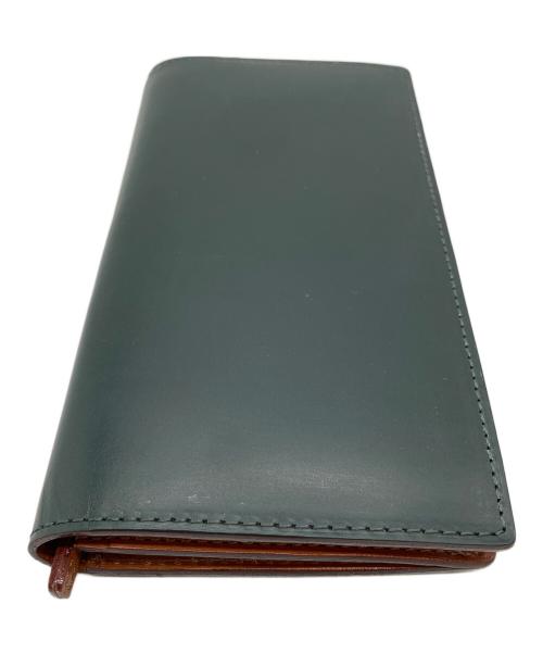 土屋鞄（ツチヤカバン）土屋鞄 (ツチヤカバン) コートバン長財布 グリーン×ブラウンの古着・服飾アイテム
