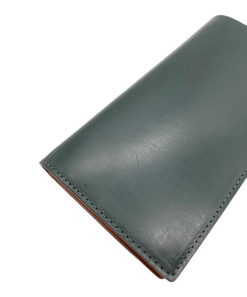 土屋鞄（ツチヤカバン）土屋鞄 (ツチヤカバン) コートバン長財布 グリーン×ブラウンの古着・服飾アイテム
