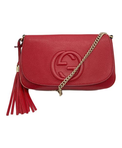 GUCCI（グッチ）GUCCI (グッチ) ソーホー チェーンショルダーバッグ レッドの古着・服飾アイテム