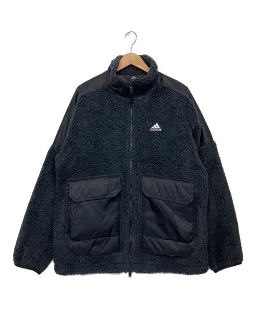 adidas（アディダス）adidas (アディダス) ボアジャケット ブラック サイズ:L　の古着・服飾アイテム