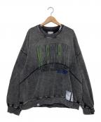 MAISON SPECIALメゾンスペシャル）の古着「Prime-Over College Sweat Crew Neck Pullover　スウェット」｜ブラック