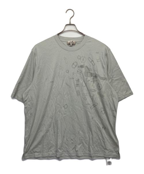 HERMES（エルメス）HERMES (エルメス) フラグメント・エクエストレス　半袖Tシャツ ライトグレー サイズ:３XL 未使用品の古着・服飾アイテム