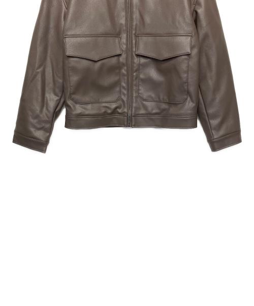 ZARA（ザラ）ZARA (ザラ) フェイクレザージャケット ブラウン サイズ:Lの古着・服飾アイテム