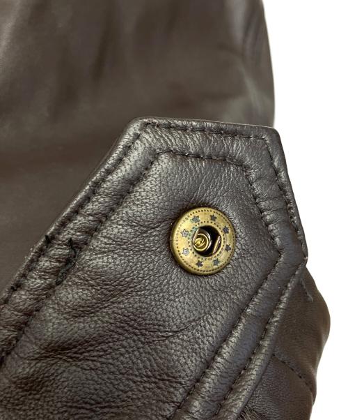 GIANNI VALENTINO（ジャンニバレンチノ）GIANNI VALENTINO (ジャンニバレンチノ) ラムレザージャケット ブラウン サイズ:Lの古着・服飾アイテム