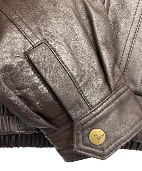 GIANNI VALENTINO（ジャンニバレンチノ）GIANNI VALENTINO (ジャンニバレンチノ) ラムレザージャケット ブラウン サイズ:Lの古着・服飾アイテム