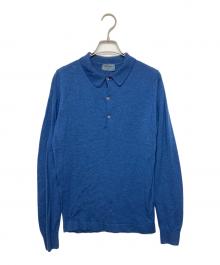 JOHN SMEDLEY×BEAUTY&YOUTH（ジョンスメドレー×ビューティーアンドユース）の古着「ニットポロシャツ」｜ブルー
