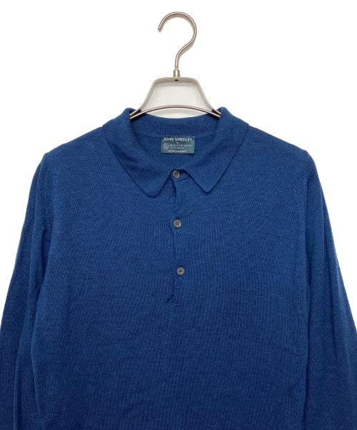JOHN SMEDLEY（ジョンスメドレー）JOHN SMEDLEY (ジョンスメドレー) BEAUTY&YOUTH (ビューティーアンドユース) ニットポロシャツ ブルー サイズ:不明の古着・服飾アイテム