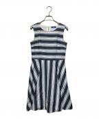 BLUE LABEL CRESTBRIDGEブルーレーベルクレストブリッジ）の古着「ノースリーブ・キャミソールワンピース」｜ネイビー×ホワイト