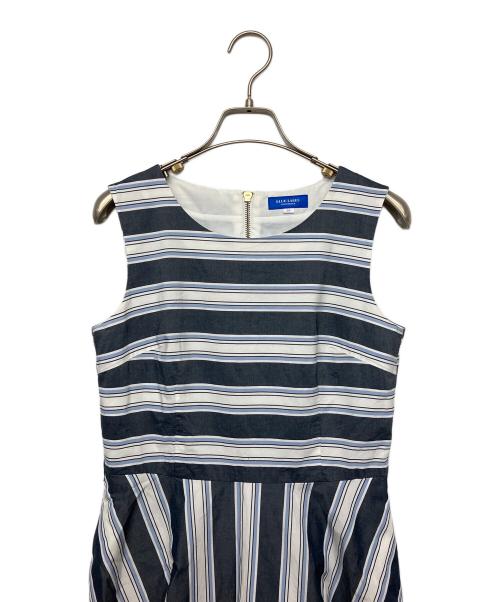 BLUE LABEL CRESTBRIDGE（ブルーレーベルクレストブリッジ）BLUE LABEL CRESTBRIDGE (ブルーレーベルクレストブリッジ) ノースリーブ・キャミソールワンピース ネイビー×ホワイト サイズ:38の古着・服飾アイテム