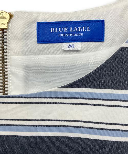 BLUE LABEL CRESTBRIDGE（ブルーレーベルクレストブリッジ）BLUE LABEL CRESTBRIDGE (ブルーレーベルクレストブリッジ) ノースリーブ・キャミソールワンピース ネイビー×ホワイト サイズ:38の古着・服飾アイテム