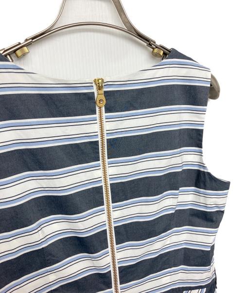 BLUE LABEL CRESTBRIDGE（ブルーレーベルクレストブリッジ）BLUE LABEL CRESTBRIDGE (ブルーレーベルクレストブリッジ) ノースリーブ・キャミソールワンピース ネイビー×ホワイト サイズ:38の古着・服飾アイテム