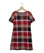 BLUE LABEL CRESTBRIDGEブルーレーベルクレストブリッジ）の古着「半袖ワンピース」｜レッド