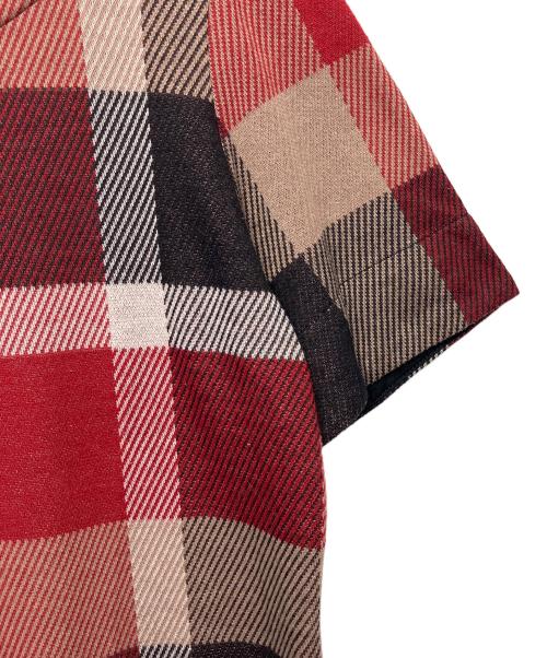 BLUE LABEL CRESTBRIDGE（ブルーレーベルクレストブリッジ）BLUE LABEL CRESTBRIDGE (ブルーレーベルクレストブリッジ) 半袖ワンピース レッド サイズ:38の古着・服飾アイテム