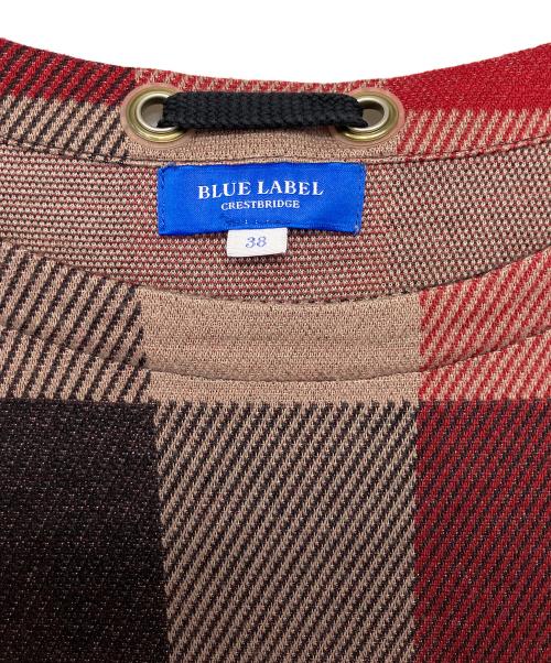 BLUE LABEL CRESTBRIDGE（ブルーレーベルクレストブリッジ）BLUE LABEL CRESTBRIDGE (ブルーレーベルクレストブリッジ) 半袖ワンピース レッド サイズ:38の古着・服飾アイテム