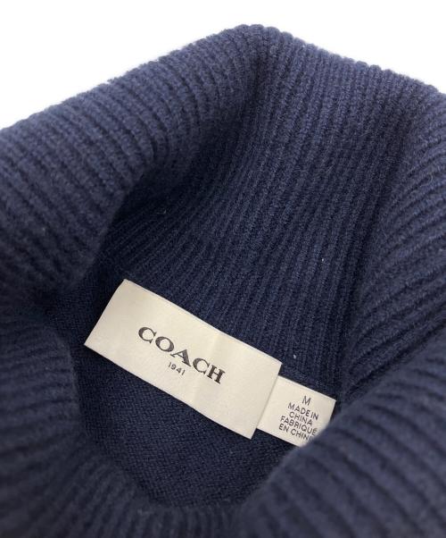 COACH（コーチ）COACH (コーチ) 薄手ニット ネイビー サイズ:Mの古着・服飾アイテム