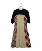 BLUE LABEL CRESTBRIDGEブルーレーベルクレストブリッジ）の古着「長袖ワンピース」｜ベージュ