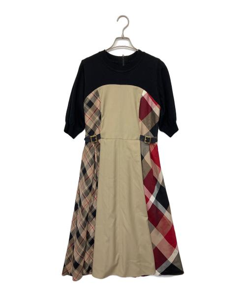 BLUE LABEL CRESTBRIDGE（ブルーレーベルクレストブリッジ）BLUE LABEL CRESTBRIDGE (ブルーレーベルクレストブリッジ) 長袖ワンピース ベージュ サイズ:38の古着・服飾アイテム