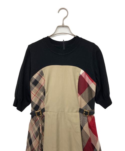 BLUE LABEL CRESTBRIDGE（ブルーレーベルクレストブリッジ）BLUE LABEL CRESTBRIDGE (ブルーレーベルクレストブリッジ) 長袖ワンピース ベージュ サイズ:38の古着・服飾アイテム