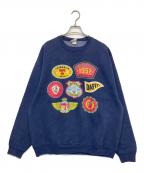 ACME CLOTHINGアクメクロージング）の古着「ルーニーテューンズ/90ｓ　ロゴスウェット」｜ネイビー