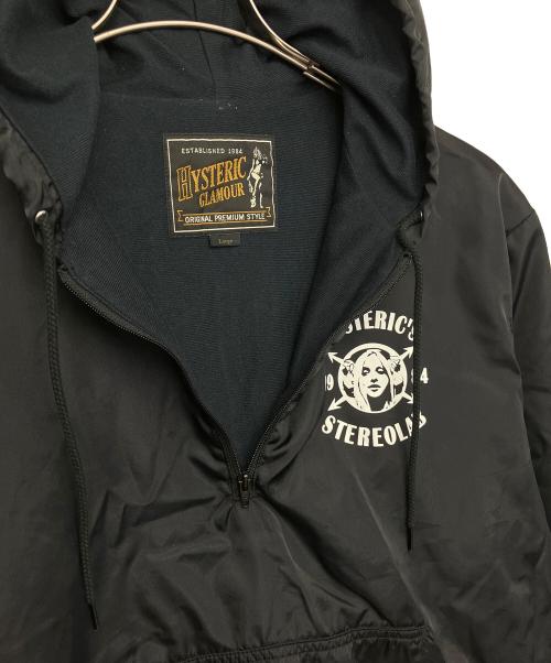 Hysteric Glamour（ヒステリックグラマー）Hysteric Glamour (ヒステリックグラマー) ハーフジップパーカー ブラック サイズ:L　の古着・服飾アイテム