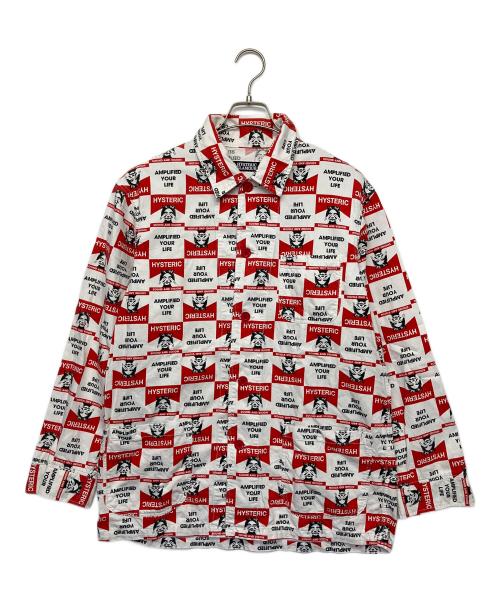 Hysteric Glamour（ヒステリックグラマー）Hysteric Glamour (ヒステリックグラマー) 長袖シャツ ホワイト×レッド サイズ:Lの古着・服飾アイテム