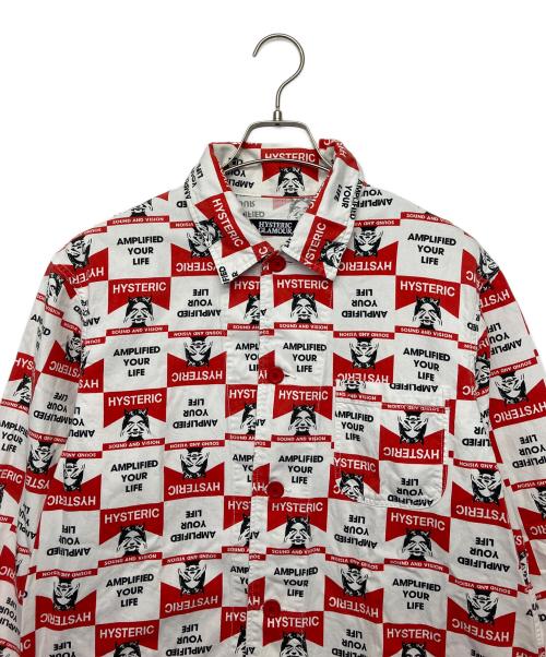 Hysteric Glamour（ヒステリックグラマー）Hysteric Glamour (ヒステリックグラマー) 長袖シャツ ホワイト×レッド サイズ:Lの古着・服飾アイテム