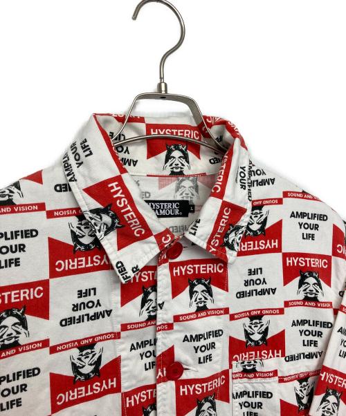 Hysteric Glamour（ヒステリックグラマー）Hysteric Glamour (ヒステリックグラマー) 長袖シャツ ホワイト×レッド サイズ:Lの古着・服飾アイテム