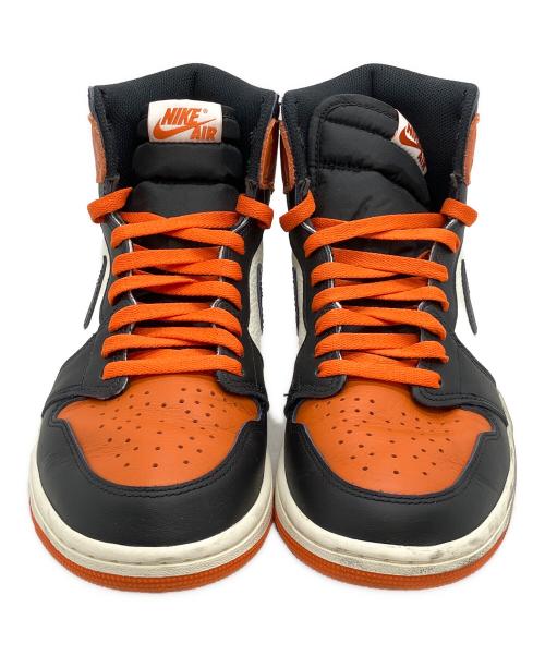 NIKE（ナイキ）NIKE (ナイキ) AIR JORDAN1 High OG スニーカー ブラック×オレンジ サイズ:27cmの古着・服飾アイテム
