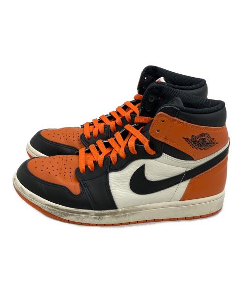 NIKE（ナイキ）NIKE (ナイキ) AIR JORDAN1 High OG スニーカー ブラック×オレンジ サイズ:27cmの古着・服飾アイテム