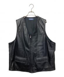 TapWater（タップウォーター）の古着「レザーベスト」｜ブラック