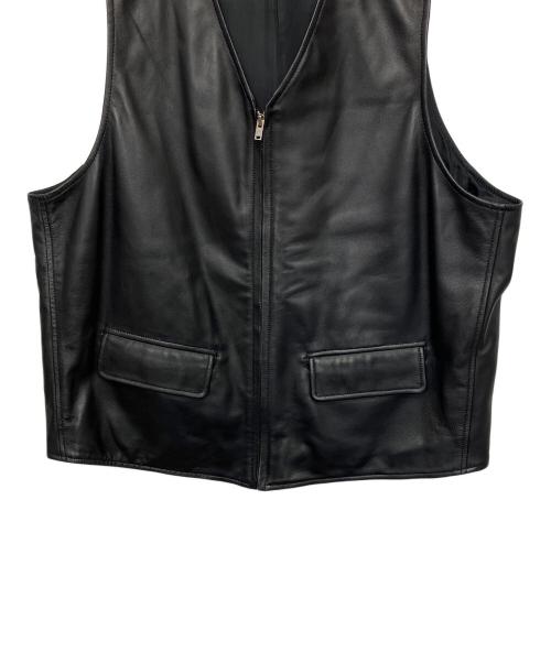 TapWater（タップウォーター）TapWater (タップウォーター) レザーベスト ブラック サイズ:Lの古着・服飾アイテム