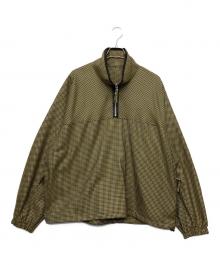 078CITY（078CITY）の古着「ハーフジッププルオーバーブルゾン」｜ベージュ×グリーン