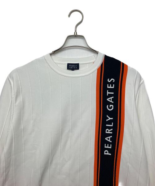 PEARLY GATES（パーリーゲイツ）PEARLY GATES (パーリーゲイツ) 薄手ニット ホワイト サイズ:4 未使用品の古着・服飾アイテム