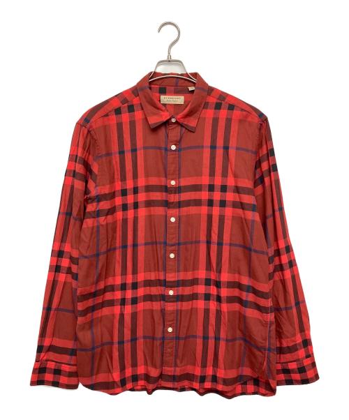 BURBERRY LONDON（バーバリーロンドン）BURBERRY LONDON (バーバリーロンドン) 長袖シャツ レッド サイズ:XXLの古着・服飾アイテム