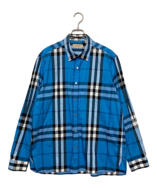 BURBERRY LONDON（バーバリーロンドン）BURBERRY LONDON (バーバリーロンドン) ノバチェック　長袖シャツ ブルー サイズ:XXLの古着・服飾アイテム