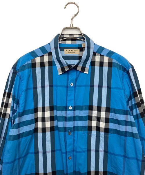 BURBERRY LONDON（バーバリーロンドン）BURBERRY LONDON (バーバリーロンドン) ノバチェック　長袖シャツ ブルー サイズ:XXLの古着・服飾アイテム