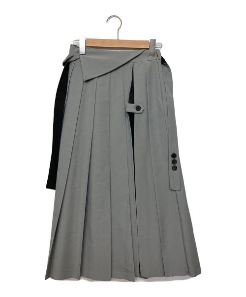 UNITED TOKYO（ユナイテッドトーキョー）UNITED TOKYO (ユナイテッドトーキョー) ビジーアートプリーツスカート グレー サイズ:２の古着・服飾アイテム