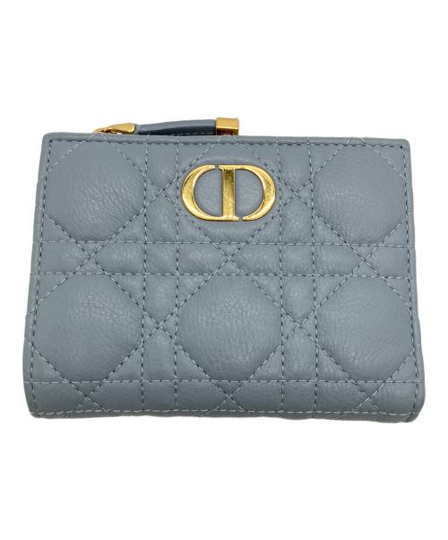 Christian Dior（クリスチャン ディオール）Christian Dior (クリスチャン ディオール) CARO DAHIA　2つ折り財布 スカイブルーの古着・服飾アイテム