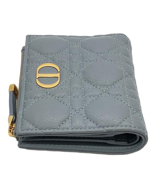 Christian Dior（クリスチャン ディオール）Christian Dior (クリスチャン ディオール) CARO DAHIA　2つ折り財布 スカイブルーの古着・服飾アイテム