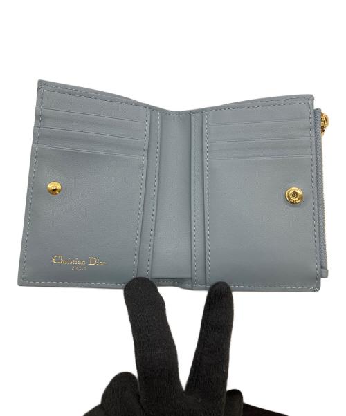 Christian Dior（クリスチャン ディオール）Christian Dior (クリスチャン ディオール) CARO DAHIA　2つ折り財布 スカイブルーの古着・服飾アイテム