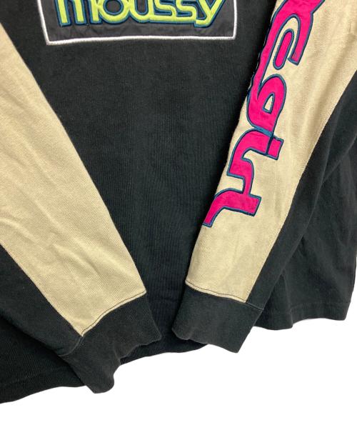 X-GIRL（エックスガール）X-GIRL (エックスガール) moussy (マウジー) 長袖カットソー ブラック×カーキ サイズ:FREEの古着・服飾アイテム