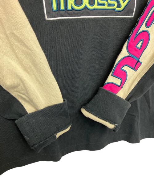 X-GIRL（エックスガール）X-GIRL (エックスガール) moussy (マウジー) 長袖カットソー ブラック×カーキ サイズ:FREEの古着・服飾アイテム