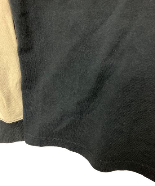 X-GIRL（エックスガール）X-GIRL (エックスガール) moussy (マウジー) 長袖カットソー ブラック×カーキ サイズ:FREEの古着・服飾アイテム