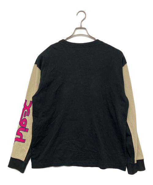 X-GIRL（エックスガール）X-GIRL (エックスガール) moussy (マウジー) 長袖カットソー ブラック×カーキ サイズ:FREEの古着・服飾アイテム