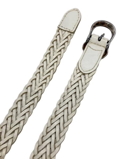 AKM（エーケーエム）AKM (エーケーエム) レザーベルト アイボリーの古着・服飾アイテム