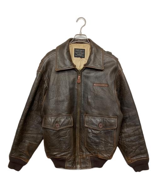 AVIREX（アヴィレックス）AVIREX (アヴィレックス) レザージャケット ブラウン サイズ:Sの古着・服飾アイテム