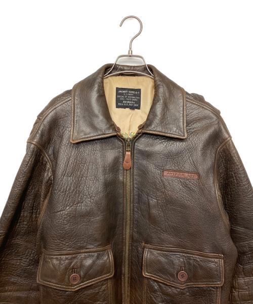 AVIREX（アヴィレックス）AVIREX (アヴィレックス) レザージャケット ブラウン サイズ:Sの古着・服飾アイテム