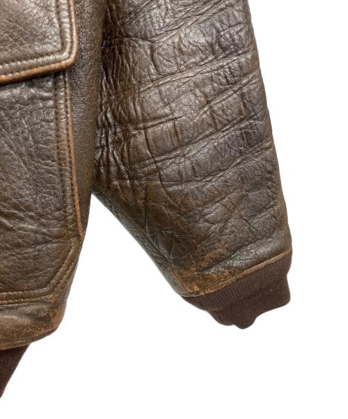 AVIREX（アヴィレックス）AVIREX (アヴィレックス) レザージャケット ブラウン サイズ:Sの古着・服飾アイテム